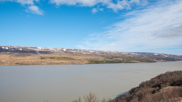 Lagarfljót Lake from a nearby mountain, Iceland 